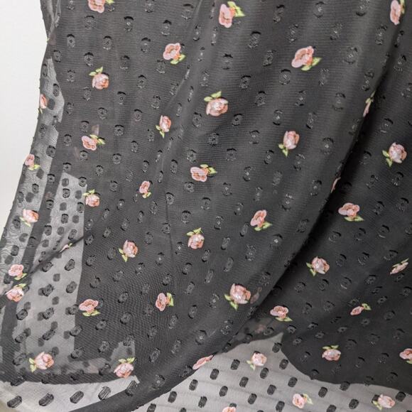 WAYF Black Long Sleeve Ruffle Bib Mini Dress S - Picture 5 of 12